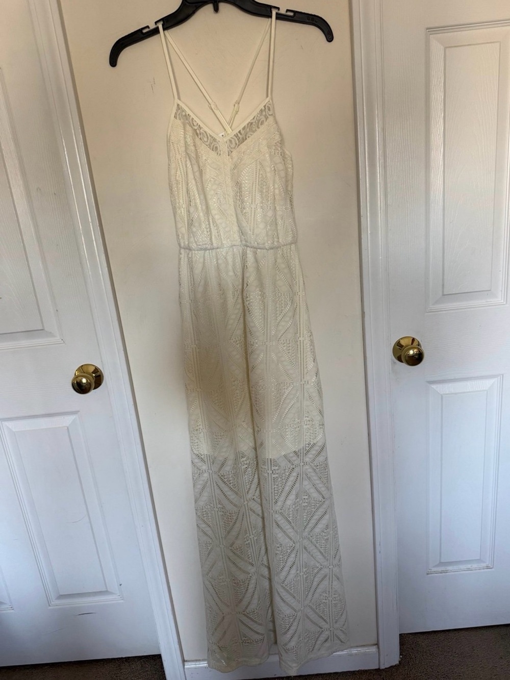 Vanity Hint Ivory Lace maxi dress